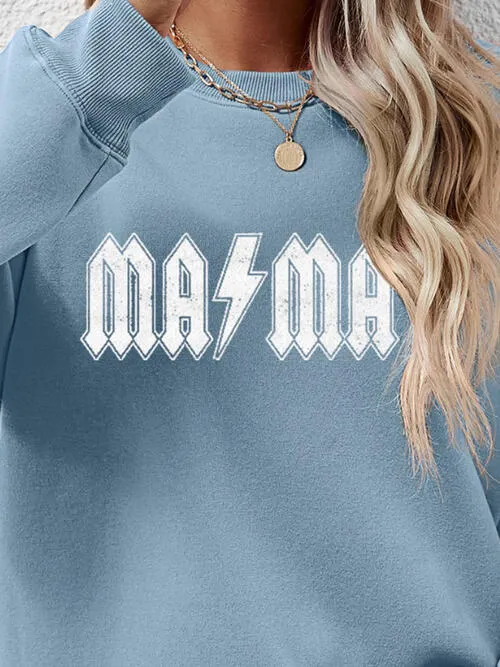 Letter Graphic Ma Ma Dropped Shoulder Sweatshirt