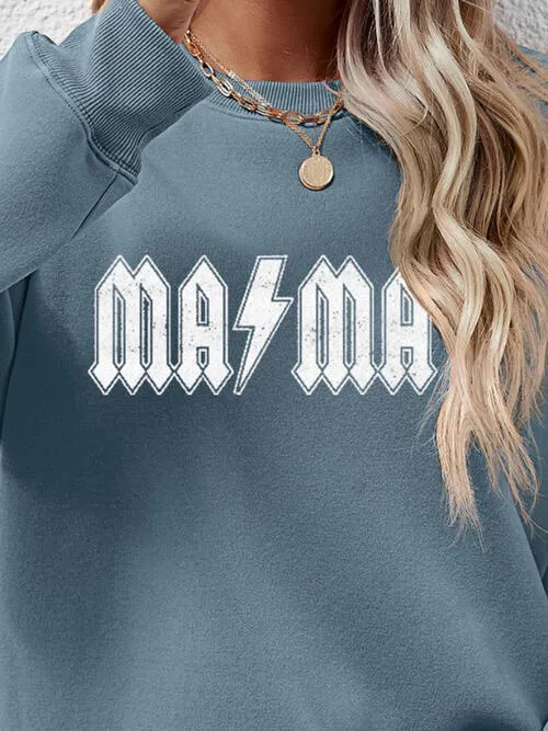 Letter Graphic Ma Ma Dropped Shoulder Sweatshirt