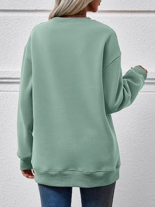 Letter Graphic Ma Ma Dropped Shoulder Sweatshirt