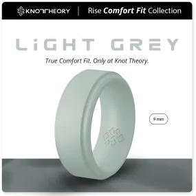 Light Grey Step Edge Breathable Silicone Ring for Men