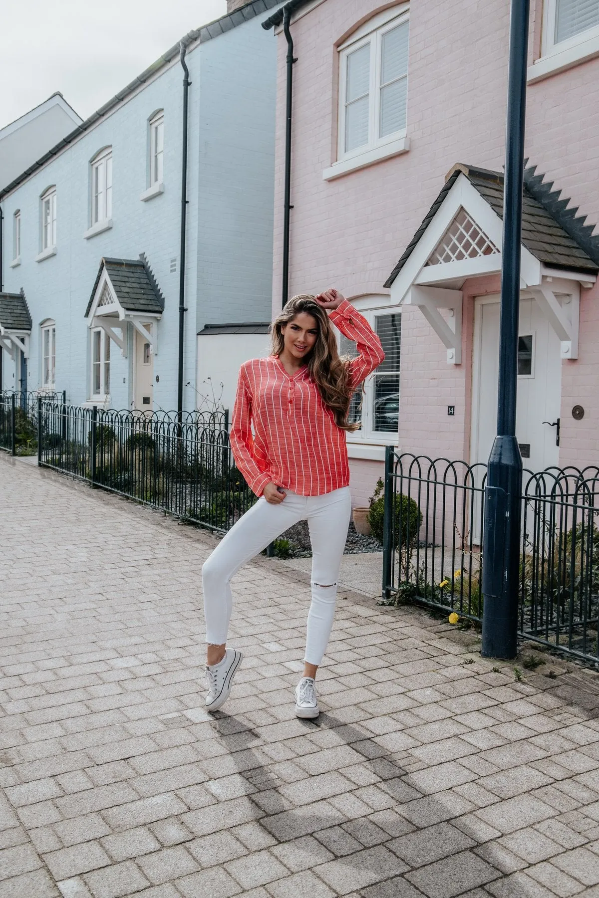 Light Summer Striped Shirt - Red