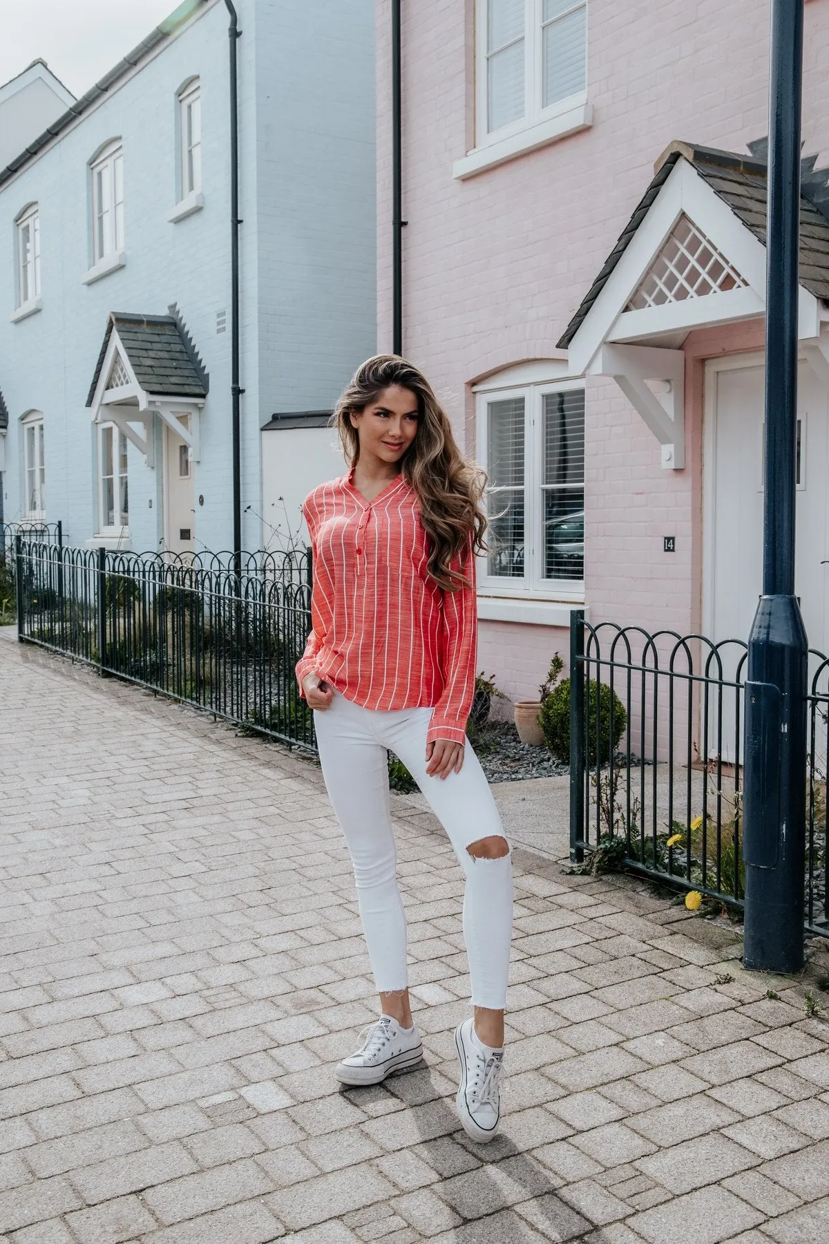 Light Summer Striped Shirt - Red