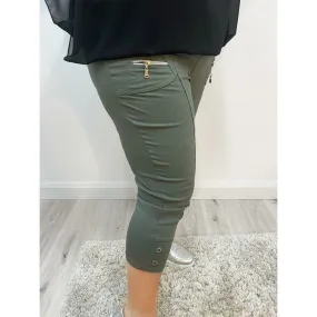 Lucie Crop Trousers in Khaki