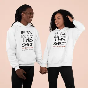 Matching Set: Boyfriend T-Shirt & Funny Hoodie - If You Can Read This, You're Too Close!
