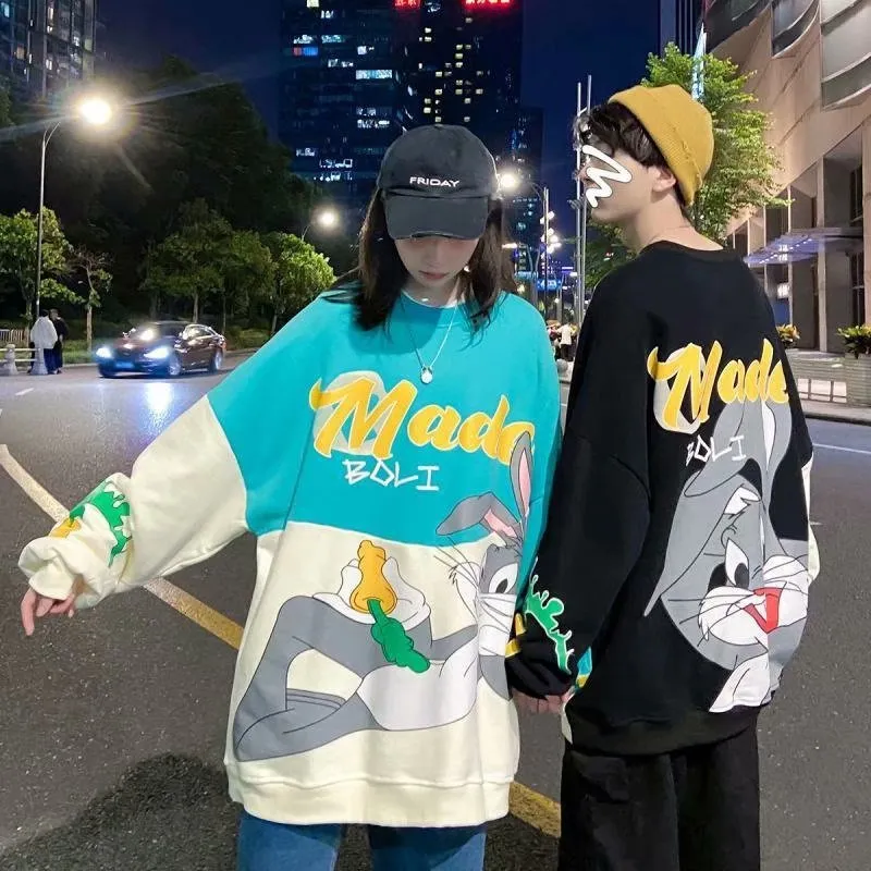 Men Sweatshirts Sweater Men's Loose Cartoon Coat Trendy
