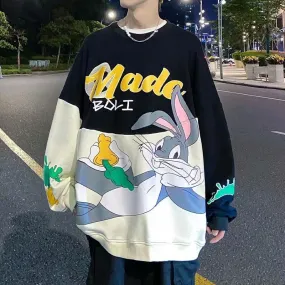 Men Sweatshirts Sweater Men's Loose Cartoon Coat Trendy