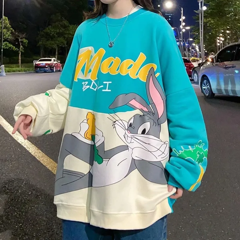 Men Sweatshirts Sweater Men's Loose Cartoon Coat Trendy