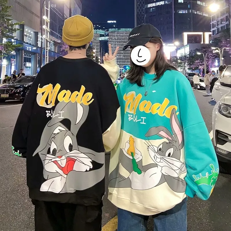 Men Sweatshirts Sweater Men's Loose Cartoon Coat Trendy