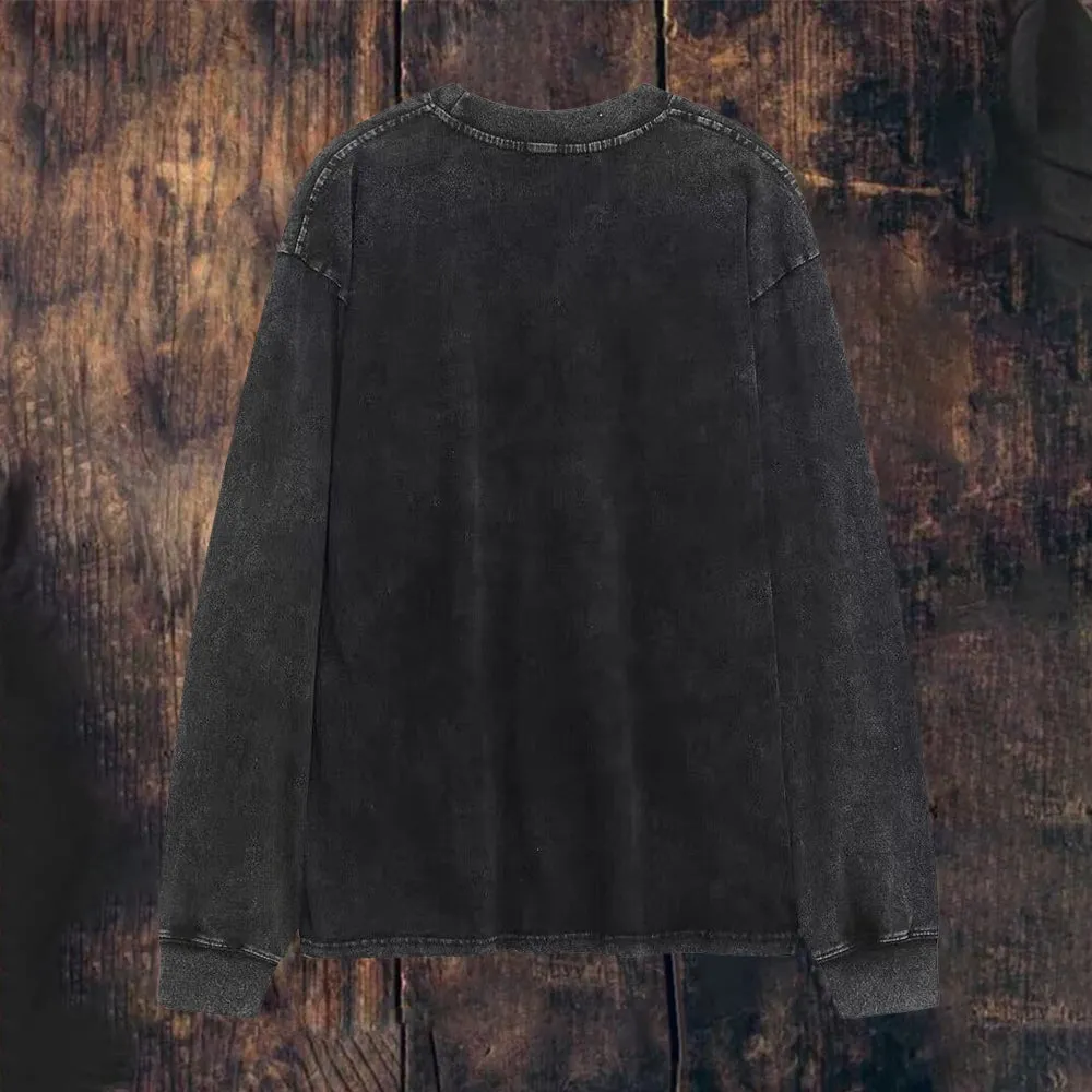 Mens Vintage Cat Print Sweatshirt