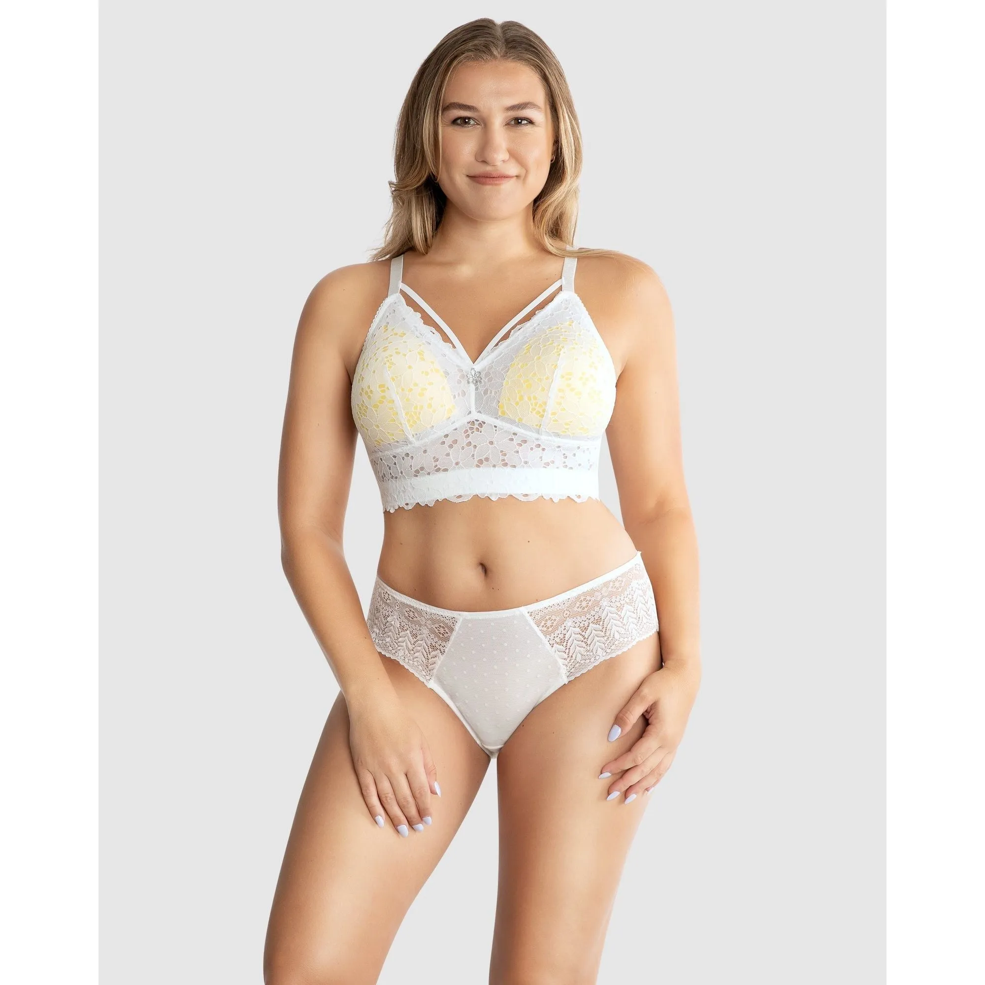 Mia Daisy Wirefree Padded Longline Lace Bralette