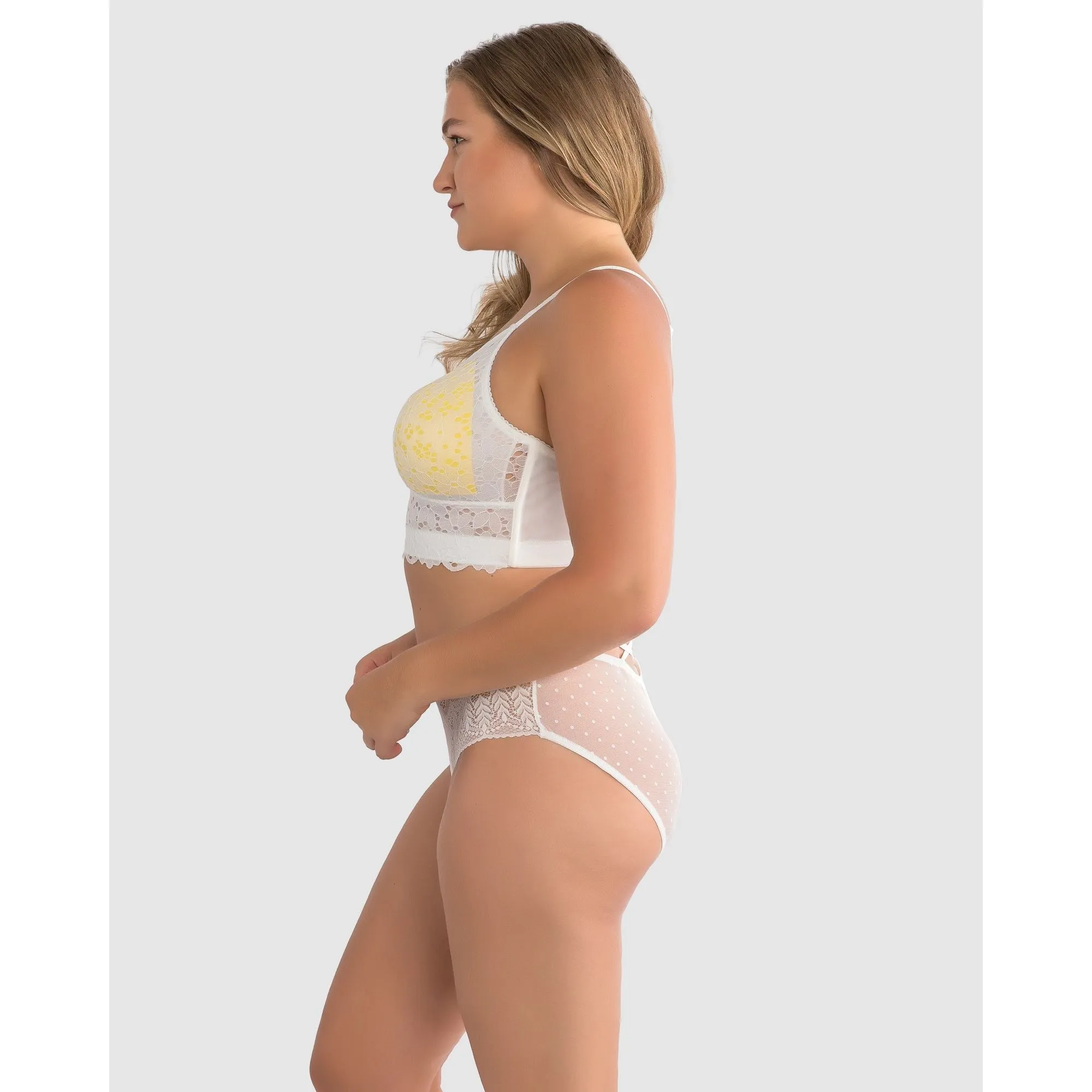Mia Daisy Wirefree Padded Longline Lace Bralette