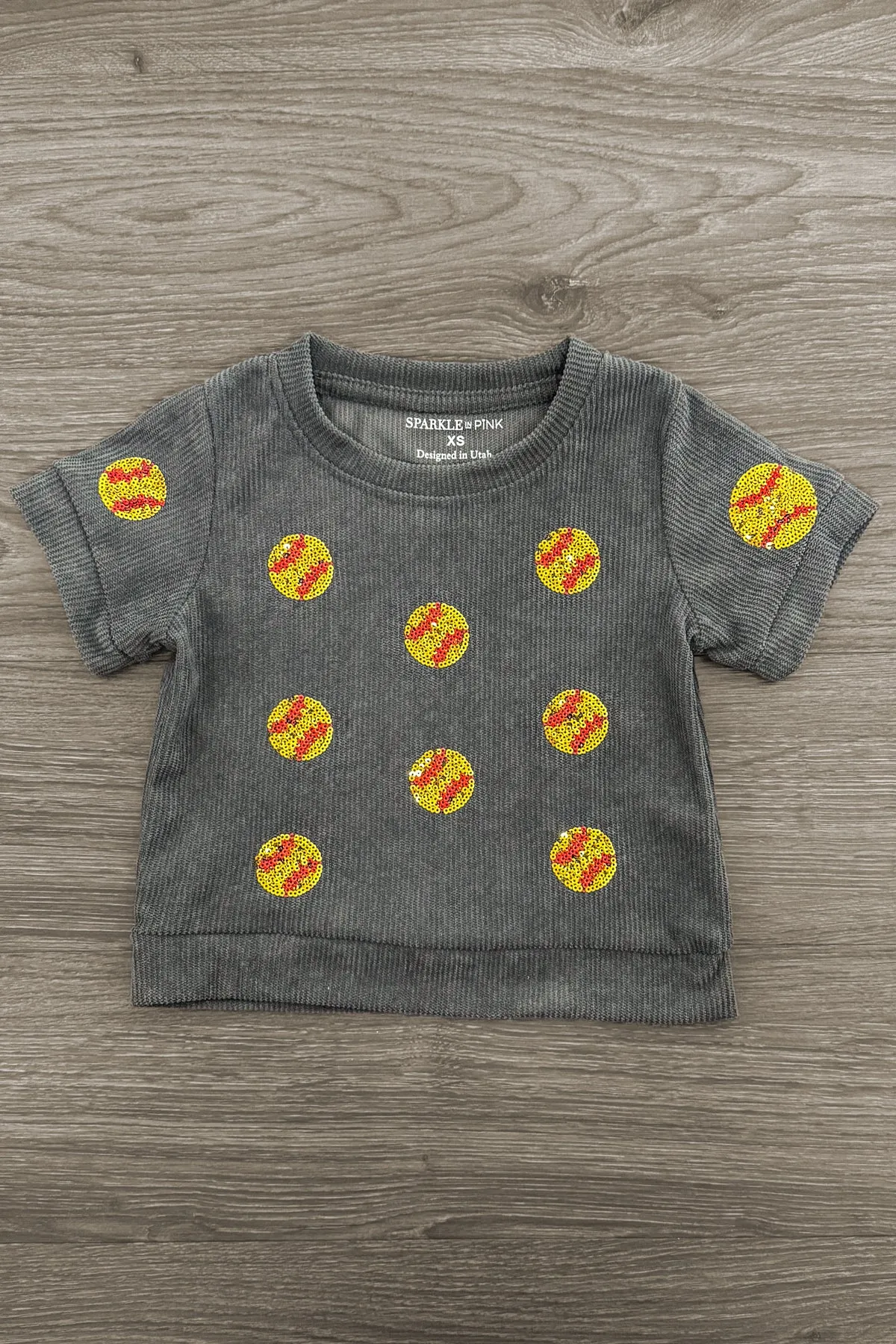 Mom & Me - Gray Sequin Softball Top