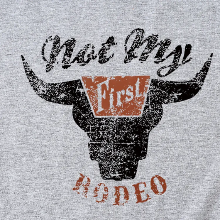 Not My Rodeo Vintage Fun Pattern Women's Short Sleeve Crewneck Top T-Shirt