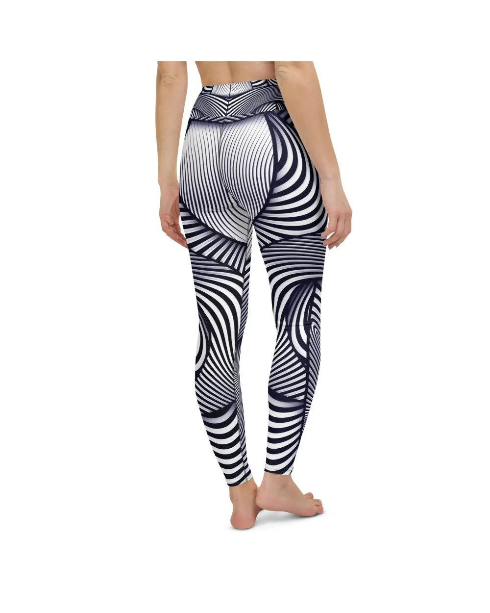 Optical Illusion Stripes Yoga Pants