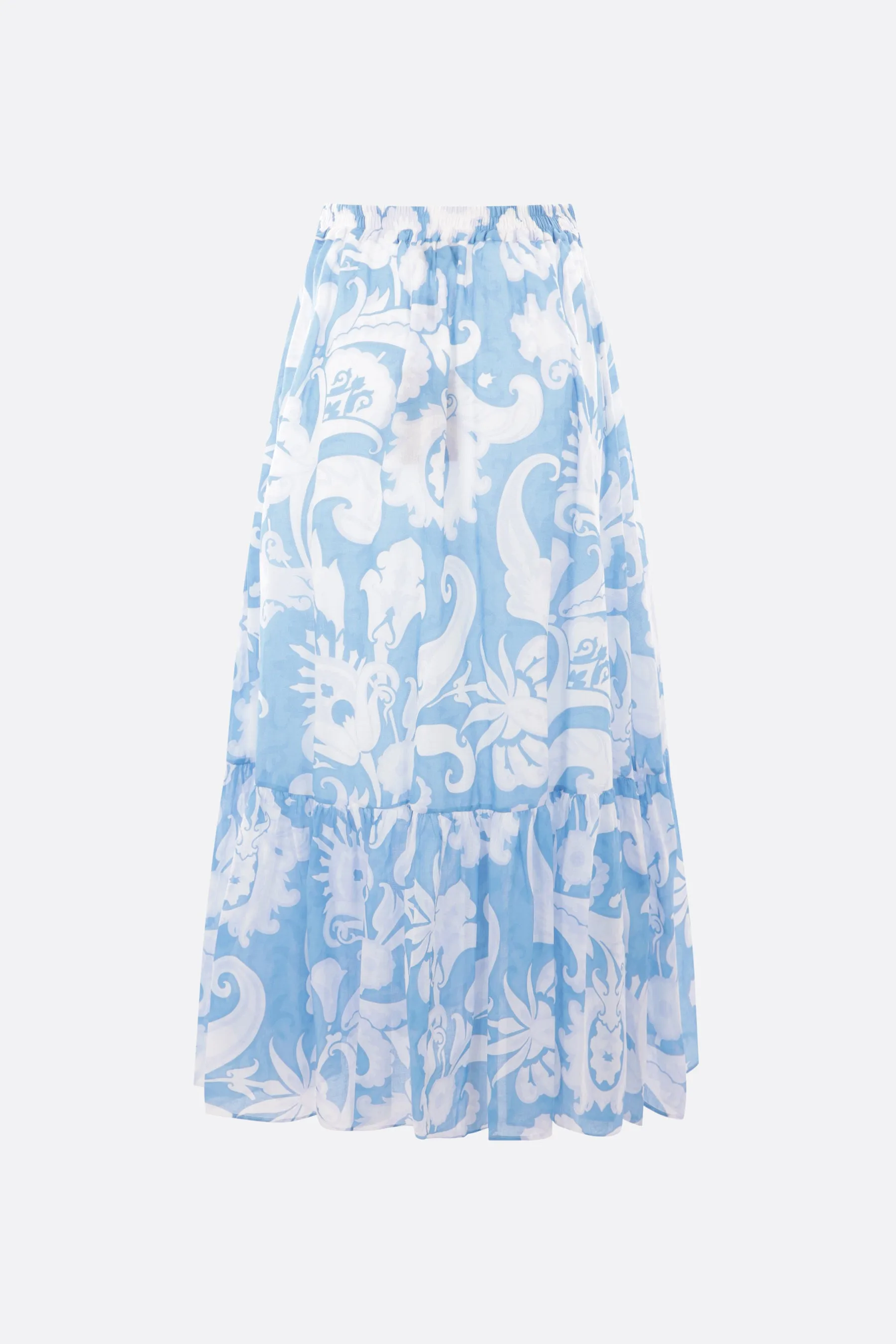 Paisley Print Cotton Long Skirt