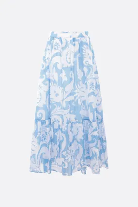 Paisley Print Cotton Long Skirt