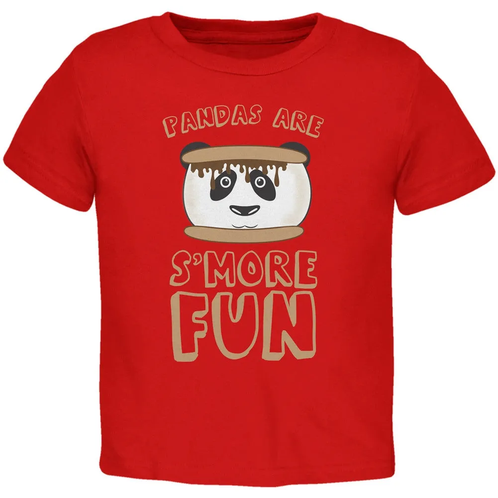 Pandas Are S'More Fun Red Toddler T-Shirt