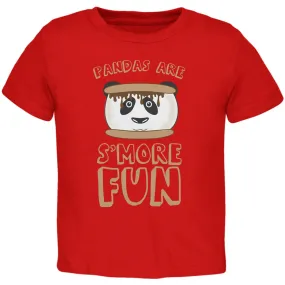 Pandas Are S'More Fun Red Toddler T-Shirt
