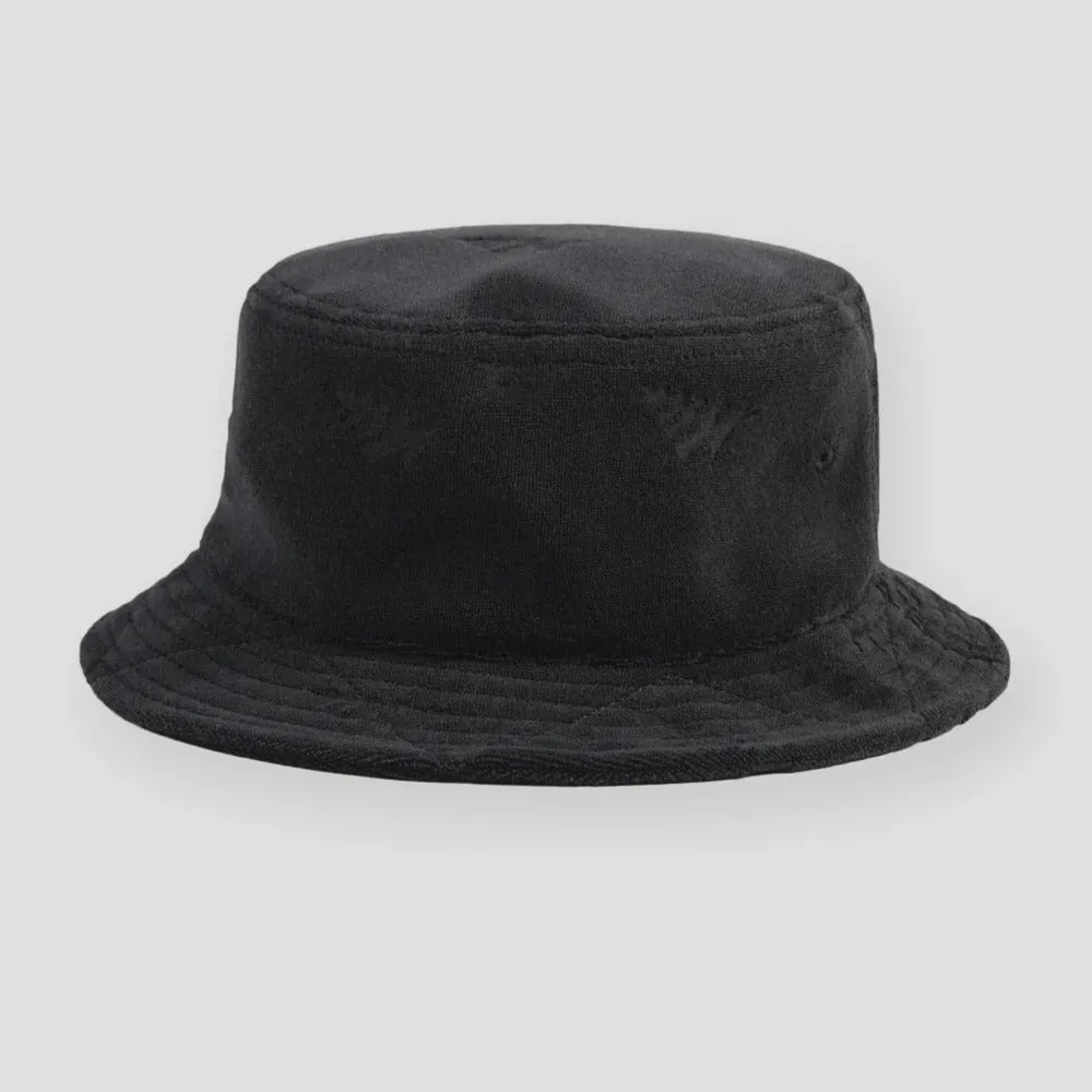 Paper Planes Jacquard Black Terry Cloth Bucket Hat