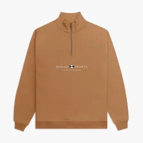 Parlez Byera 1/4 Zip Sweat - Brown