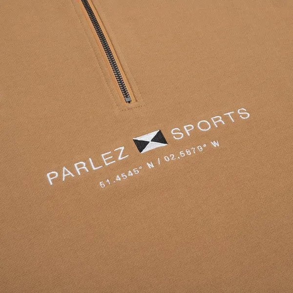 Parlez Byera 1/4 Zip Sweat - Brown
