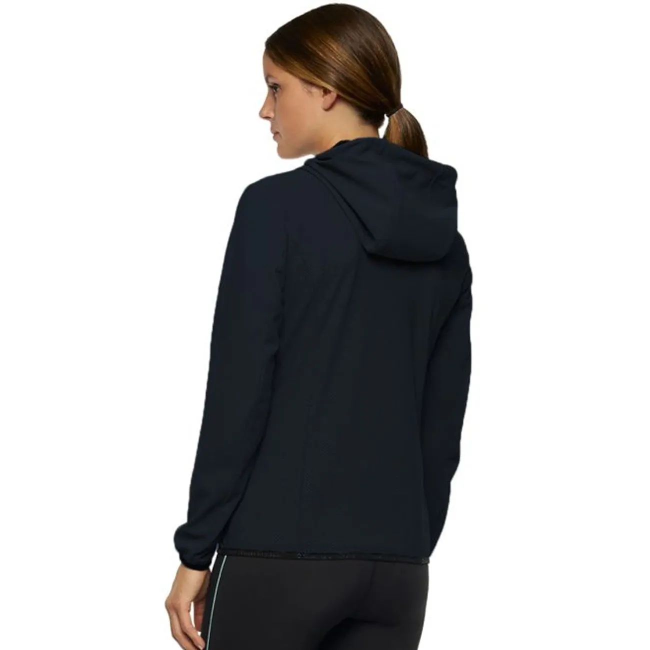 PERFORATED JERSEY INSERT HOODED ZIP SOFTSHELL WOMEN
