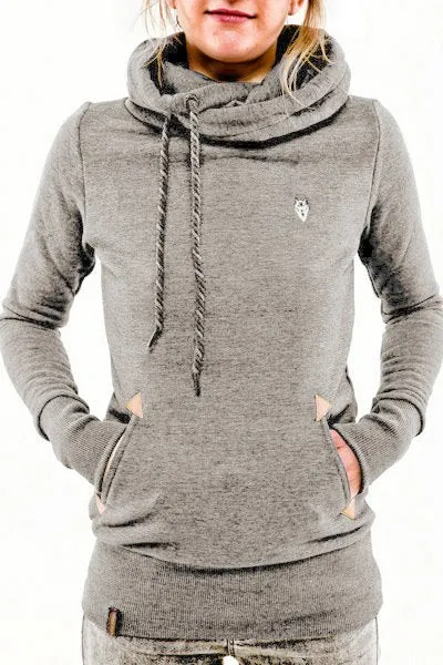 Popular Trendy Hooded Long Sleeved Pocket Embroidered Flower Sweatshirt Women Thick Outerwear