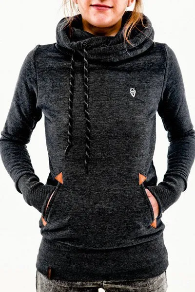 Popular Trendy Hooded Long Sleeved Pocket Embroidered Flower Sweatshirt Women Thick Outerwear