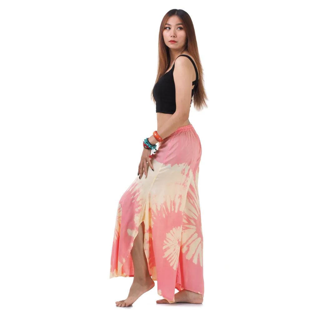 Radiant Red Hippie Tie Dye Palazzo Pants