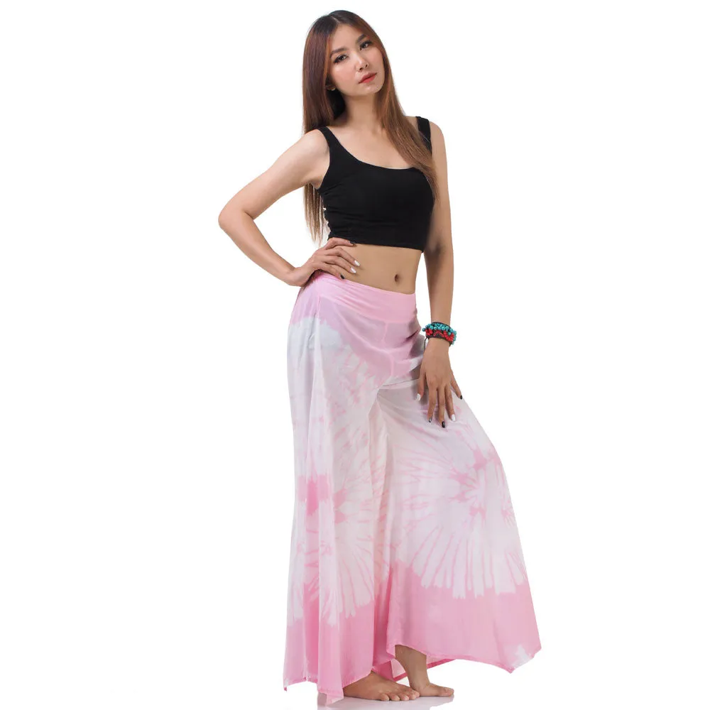 Radiant Red Hippie Tie Dye Palazzo Pants