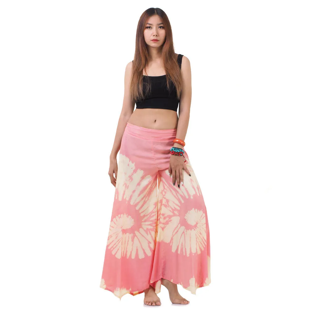 Radiant Red Hippie Tie Dye Palazzo Pants