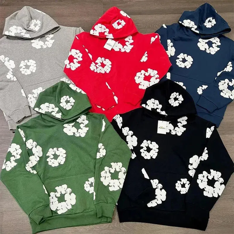 Riolio Trendy European Wood Cotton Hooded Sweatshirt Casual Loose Fit Sweatshirts Looose Clothing Tees Sweatshirts Hoodies Y2K top