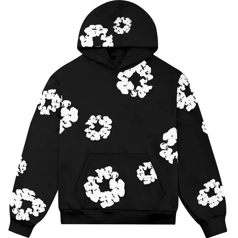Riolio Trendy European Wood Cotton Hooded Sweatshirt Casual Loose Fit Sweatshirts Looose Clothing Tees Sweatshirts Hoodies Y2K top
