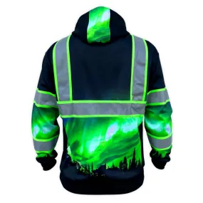SafetyShirtz Northern Lights Graphic Hi-Vis Hoodie
