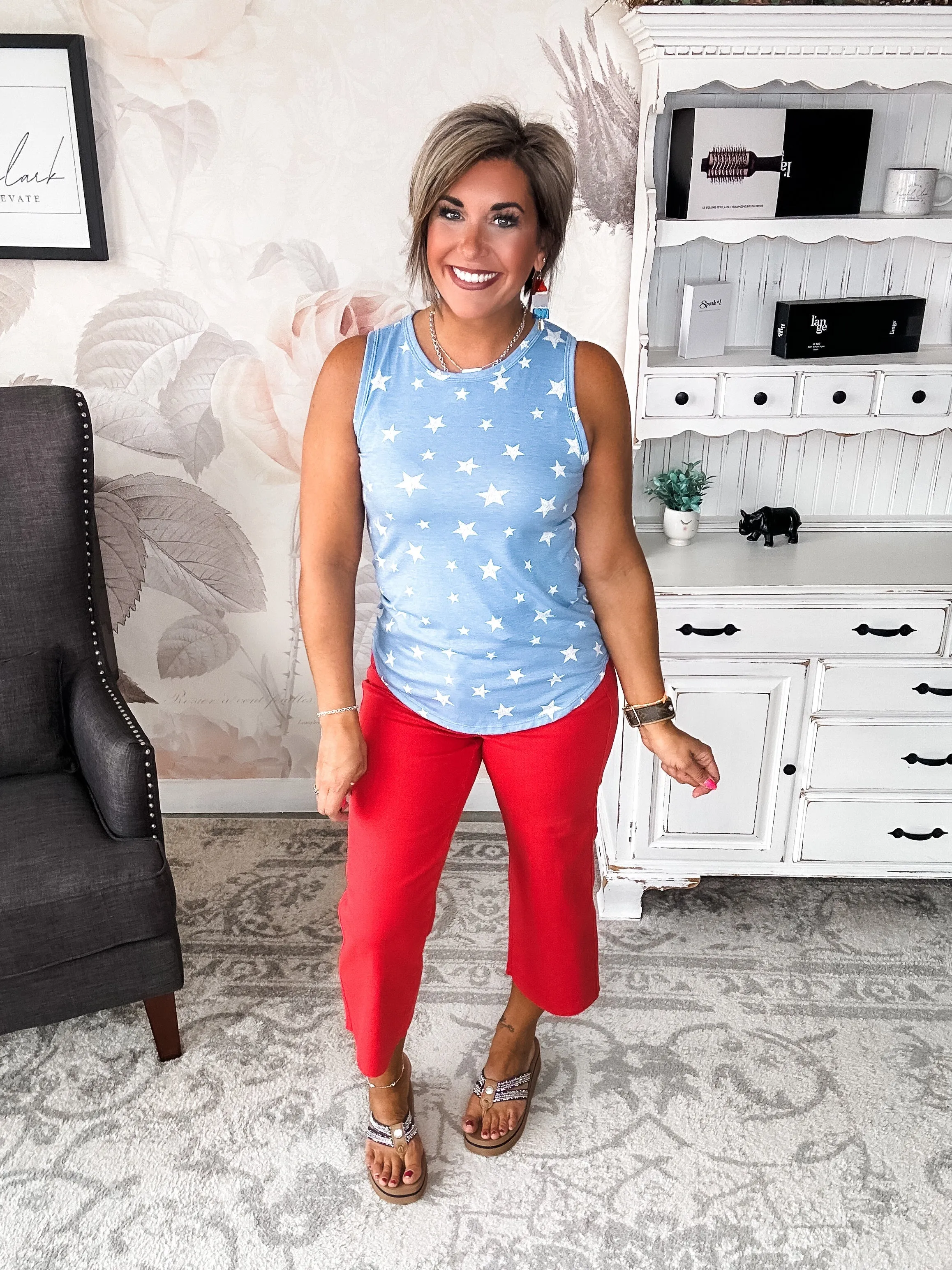 Stars Will Shine Muscle Tank - Powder Blue