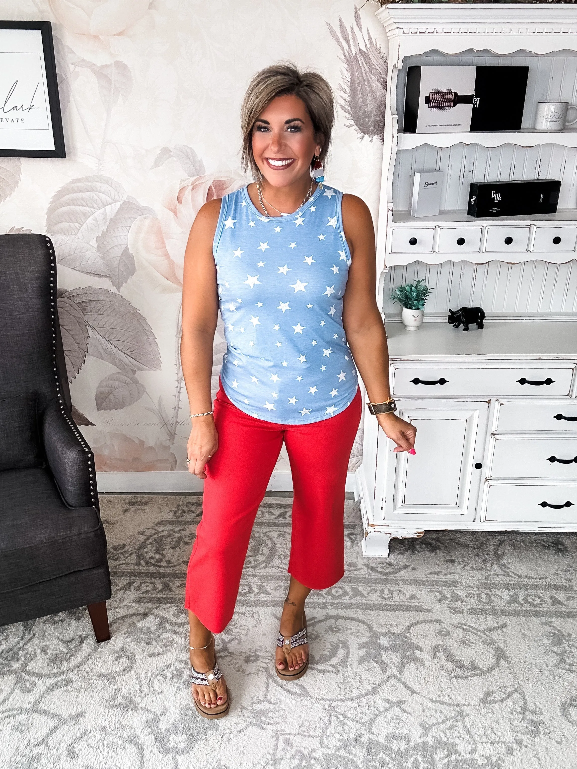 Stars Will Shine Muscle Tank - Powder Blue