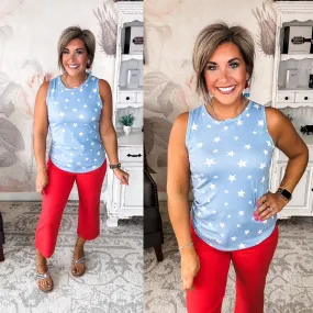 Stars Will Shine Muscle Tank - Powder Blue