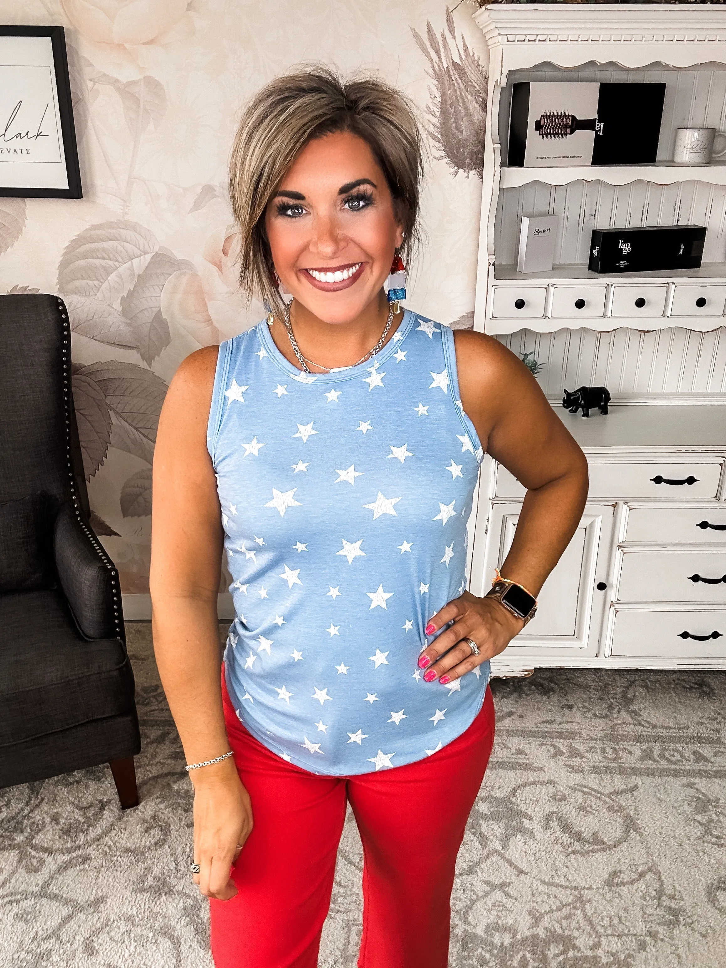 Stars Will Shine Muscle Tank - Powder Blue
