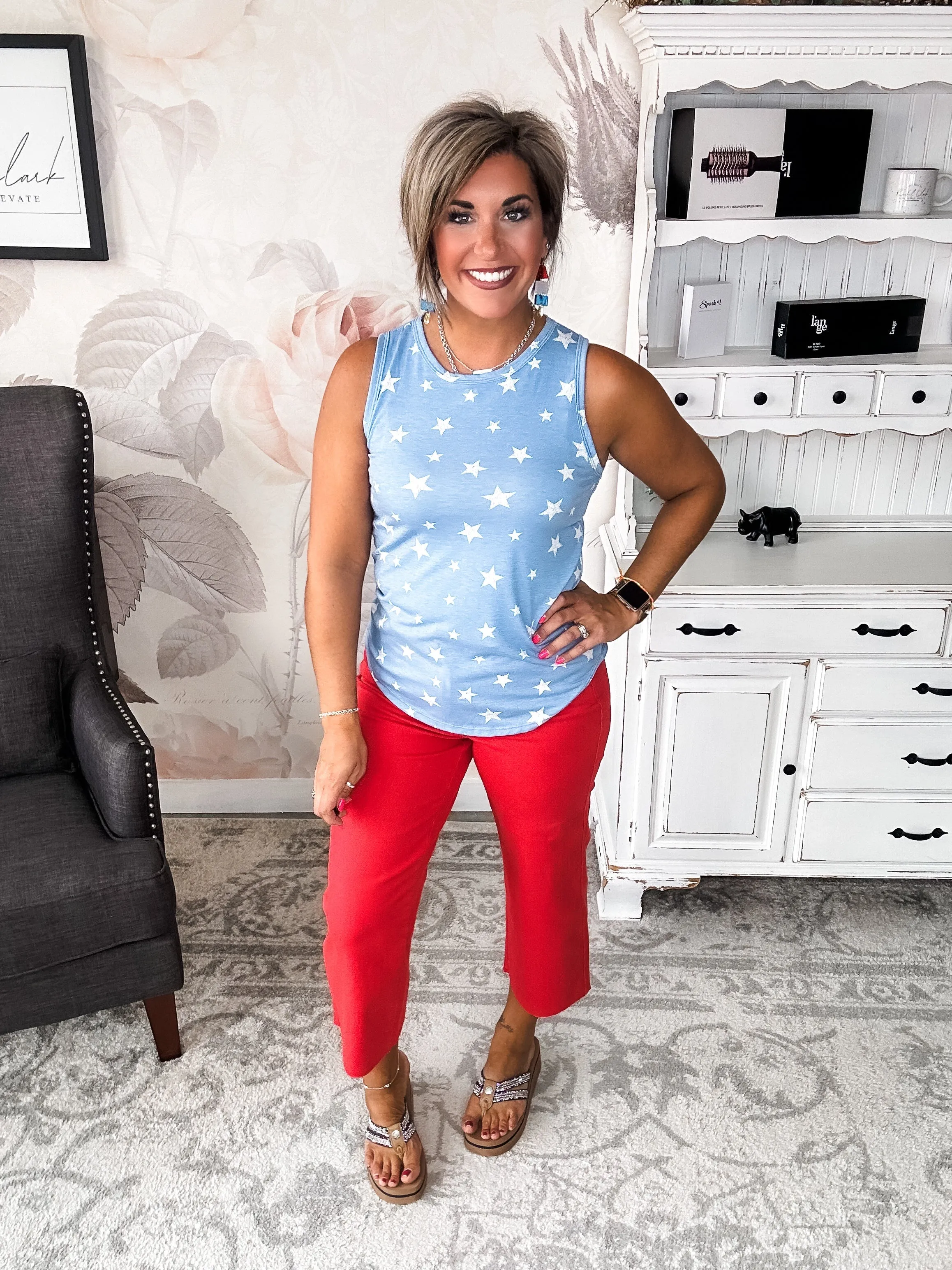 Stars Will Shine Muscle Tank - Powder Blue