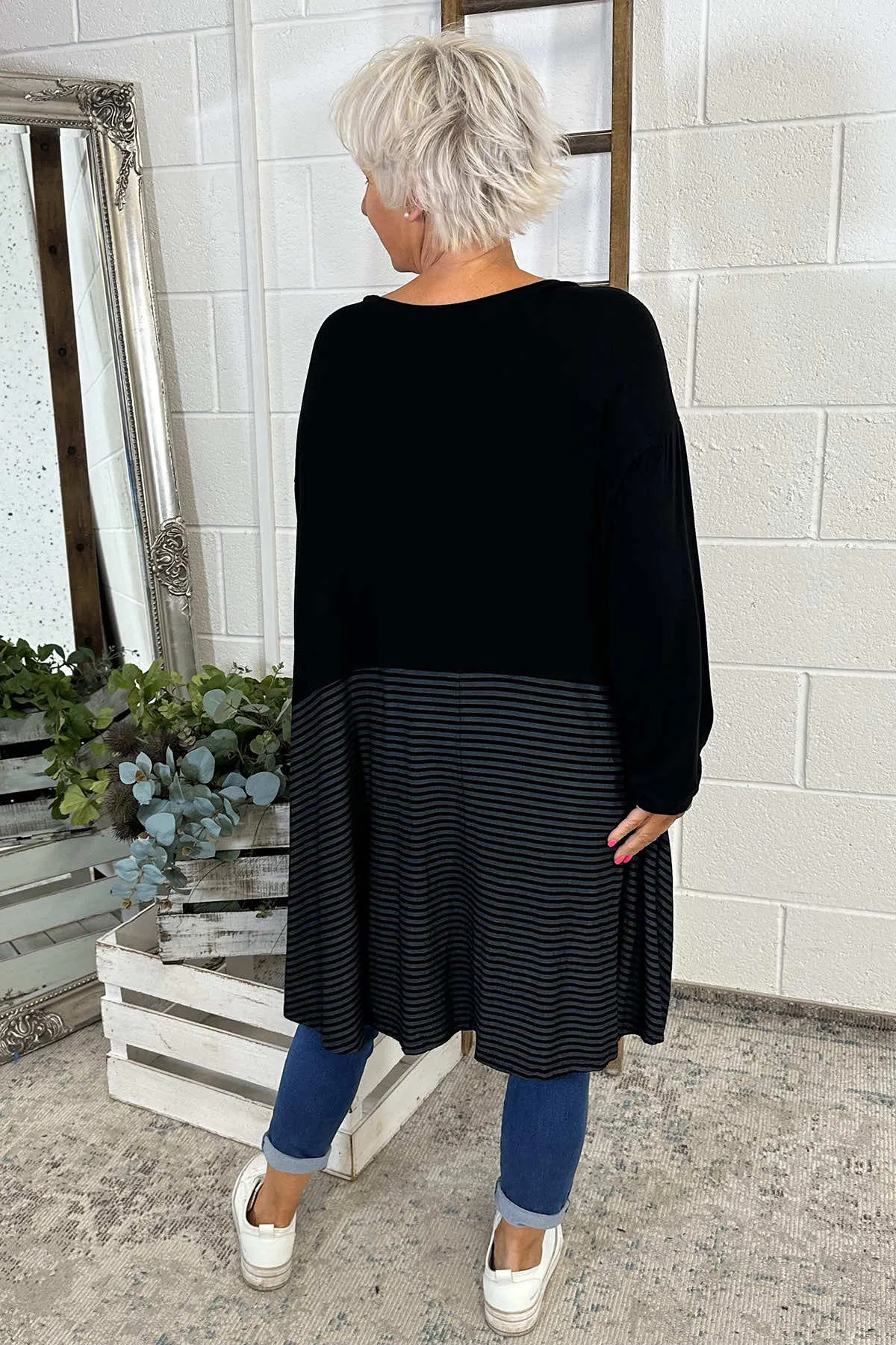 Tamara Slouch Cotton Top Black