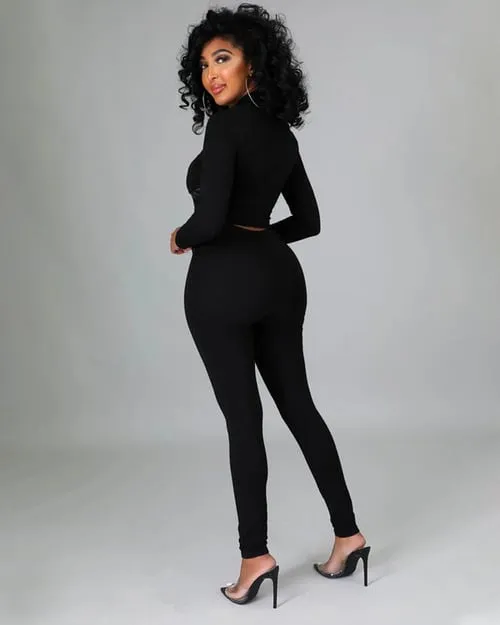 🔥✈️🔥Tight-Fit PU Leather Long Sleeve Leggings Set (Buy 2 Free Shipping)🔥🔥