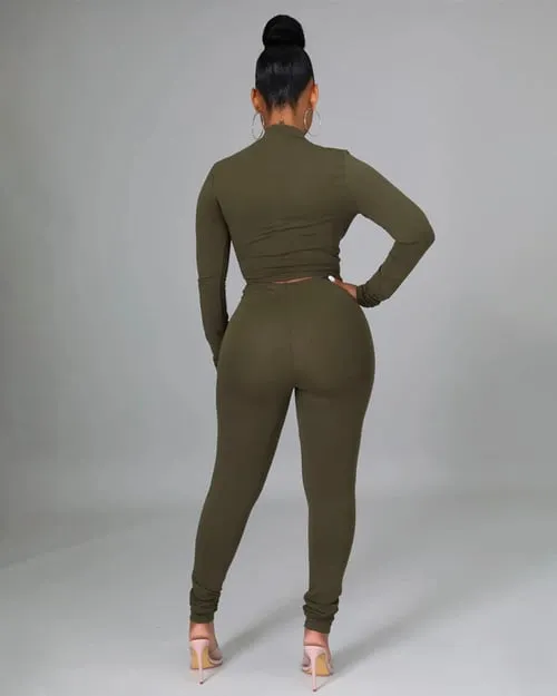 🔥✈️🔥Tight-Fit PU Leather Long Sleeve Leggings Set (Buy 2 Free Shipping)🔥🔥