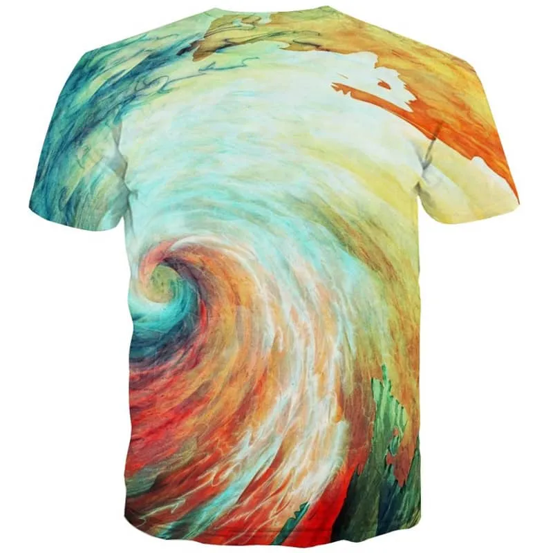 tshirt abstract  personality Casual shirt 3D  men fun geometric colorful art art costume Casual