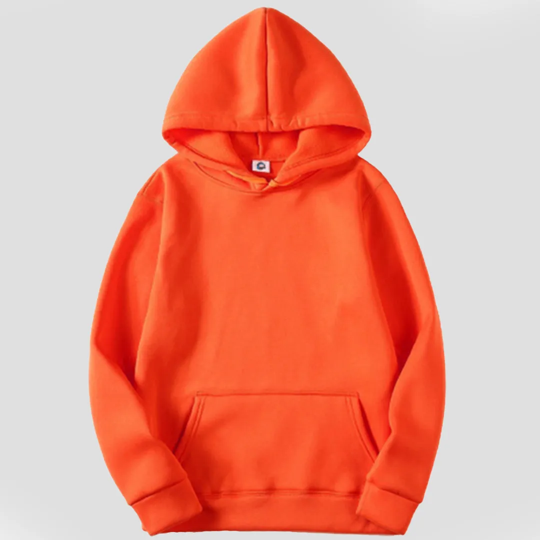 Unisex Premium Fleece - Plain Orange Hoodie