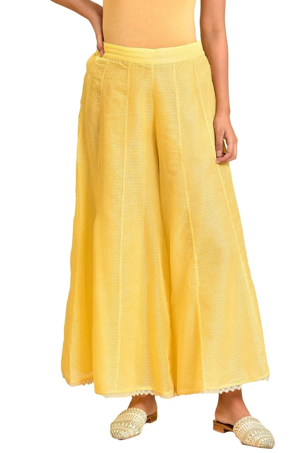 W for Woman Women's Regular Divided Skirt (23FEW62452-219526_Light Yellow_S)
