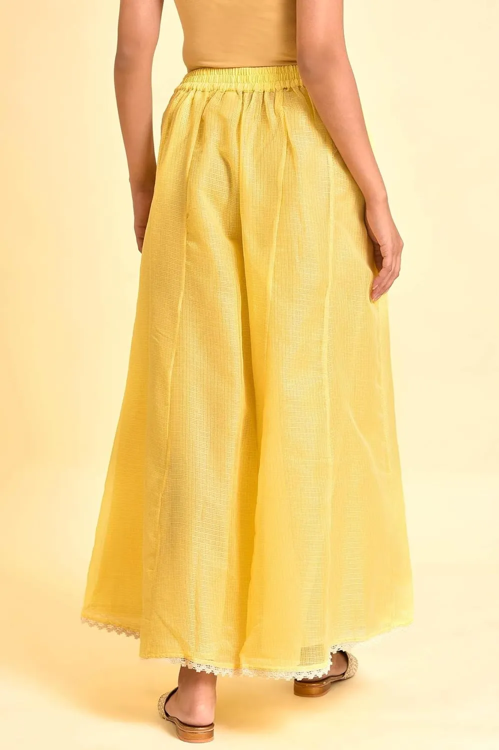 W for Woman Women's Regular Divided Skirt (23FEW62452-219526_Light Yellow_S)