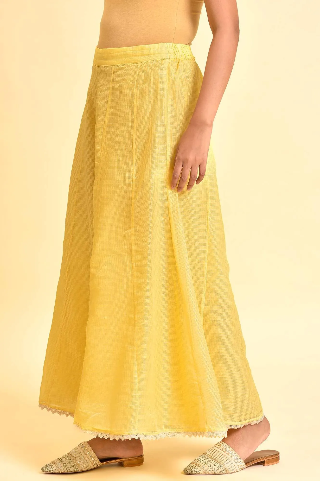 W for Woman Women's Regular Divided Skirt (23FEW62452-219526_Light Yellow_S)