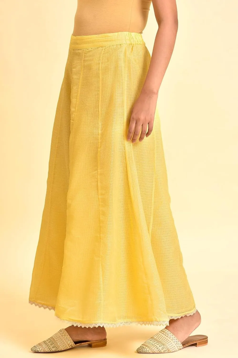 W for Woman Women's Regular Divided Skirt (23FEW62452-219526_Light Yellow_S)