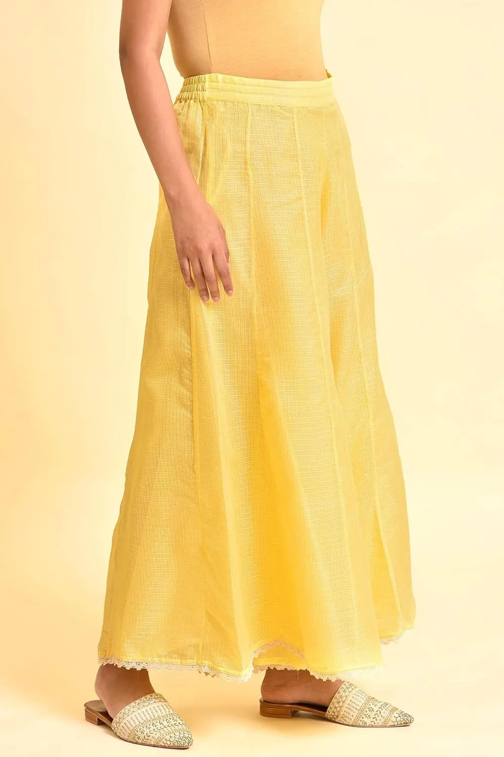 W for Woman Women's Regular Divided Skirt (23FEW62452-219526_Light Yellow_S)