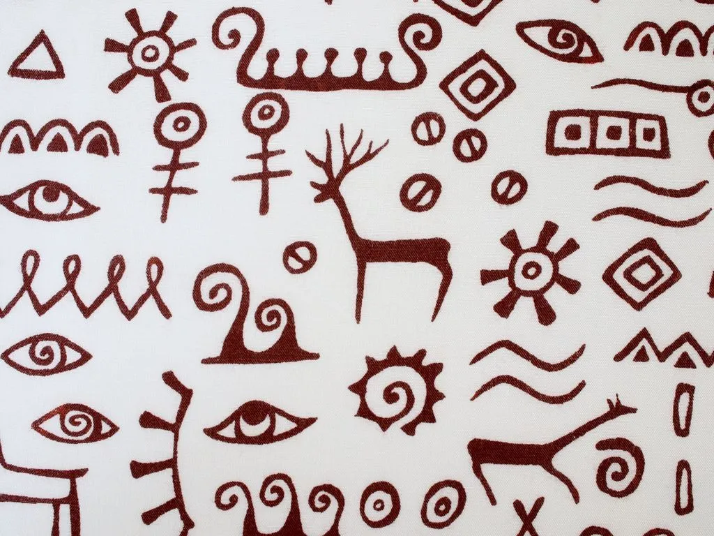 White Objects Printed Pure Viscose Rayon Fabric